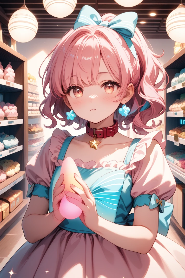 fluffly (chibi) princess in the rainbow candy shop, Highly detailed high contrast HD masterpiece of the best quality in high resolution