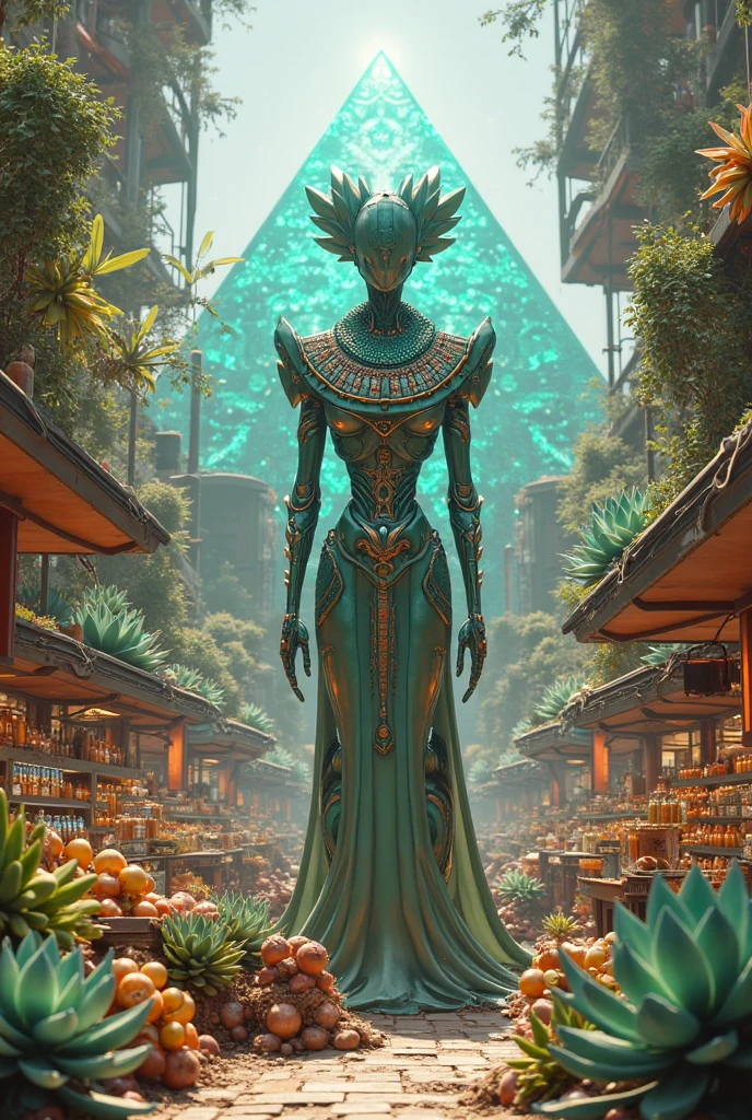 Anthropomorphic feminine cactus enchantress. Official Art – An Award-Winning Digital Masterpiece In 4K Ultra HD, Extreme Detail And Intricate Realism. Symmetrical Face. This Concept Art Brought To Life By The Hands Of Artists Like Wlop & Artgerm In A Stunning 2D Vector Illustration.Background Is A Panoramic Vista.