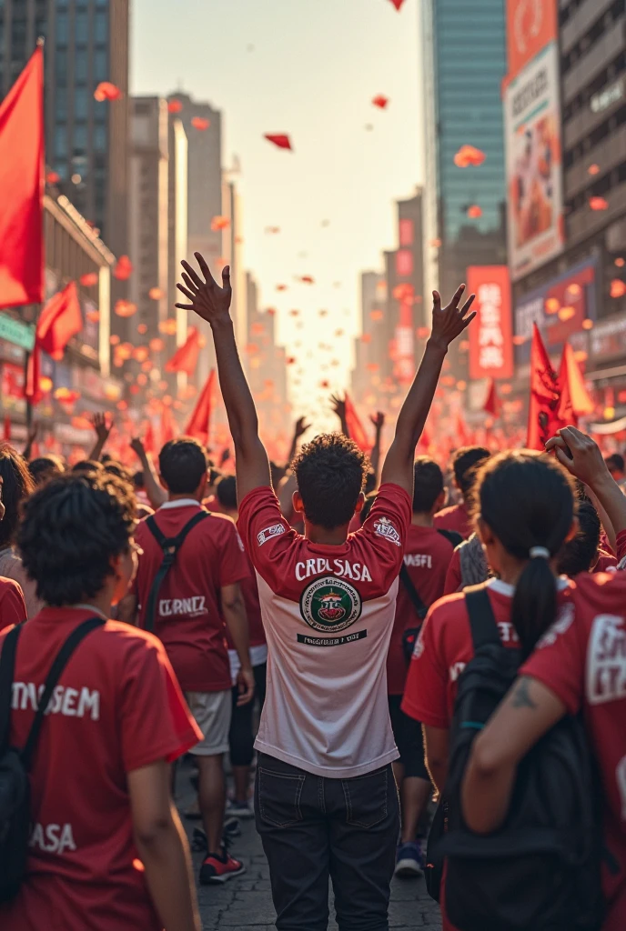 Photography of a socialist event with a lot of teen persons, red and black flags, Sao Paulo city.
(best quality, 4k, highres, masterpiece:1.2), ultra-detailed, (realistic, photorealistic, photo-realistic:1.37), vibrant colors, (dynamic, vivid:1.1) lighting
teenagers, passionate expressions, raised fists, determined faces, energetic atmosphere, powerful protest, unity, activism, community involvement, social justice, positive energy
(red and black flags, socialist symbol), showcasing ideology, political pride, symbol of unity, revolution
Sao Paulo cityscape, urban environment, bustling streets, tall buildings, historical landmarks, vibrant culture, diversity
documentary style, candid moments, authentic emotions, real-life stories, journalistic approach, capturing the essence of the event
Please note that this is just a rough guideline for the prompt. Feel free to modify and add more details to make it more specific and tailored to your needs.