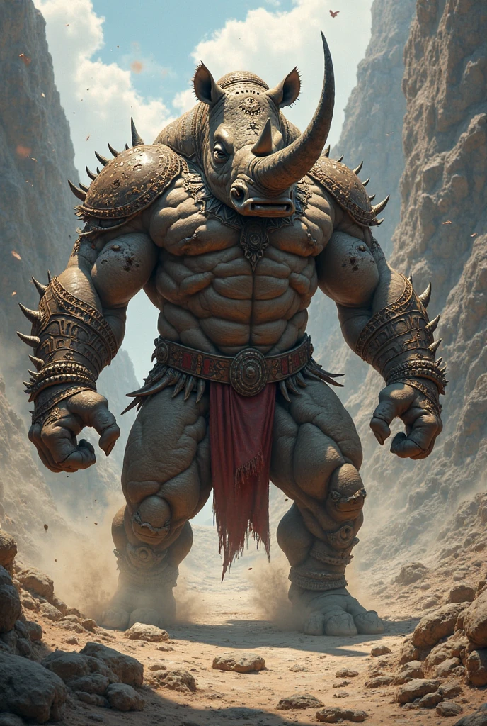 A stone statue of the Minotaur, petrified with a look of shock