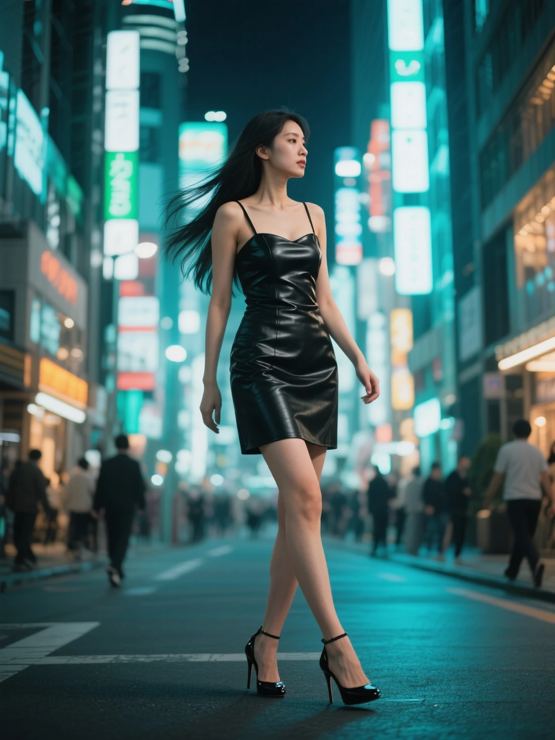 Tokyo scenery、Middle-aged woman、whole body、High heels