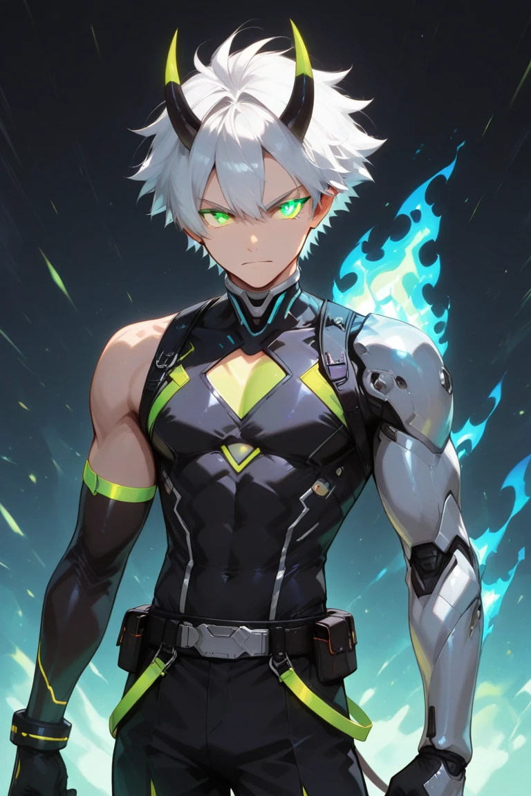 masterpiece,best quality,ultra-detailed,1boy,blue lighting,blue electricity,wrapped in electricity all over the body,black_background,rain,white hair,white