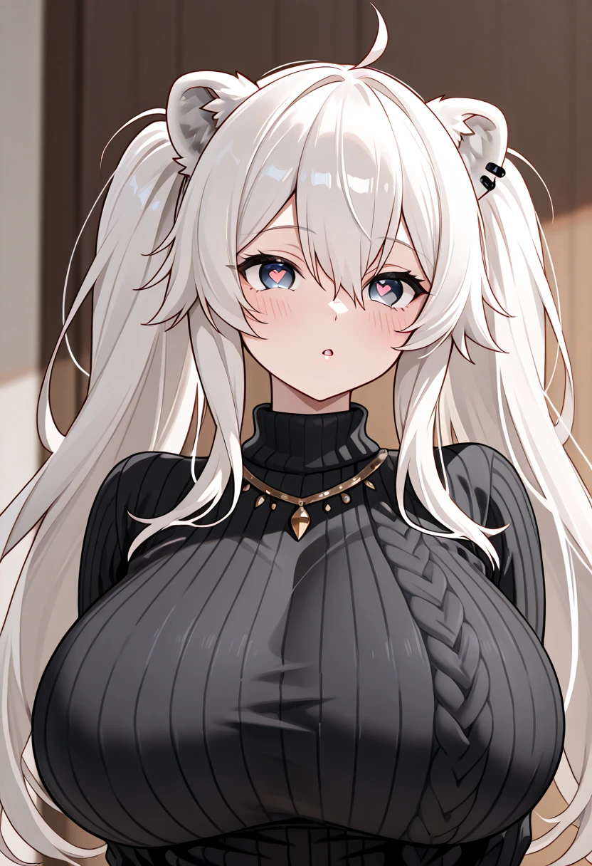 (anime moe style)),((game CG)),(masterpiece),(highest quality), (Super detailed),shape,((very delicate and beautiful)), , very shy look,looking at the viewer,(((18 years old female)),((whole body)),detailed face and eyes,eyes like jewels,(loosely braided long hair),,,(Super super huge breasts,long and slightly saggy breasts) Overall image Silver hair and black eyes plump body Standing pose Turtleneck Turtleneck (Cow handles) 乳牛衣 モデルのようなポーズ Cow handlesのタートルネックのセーター 超ミニスカート 黒いニーソックス 牧場 牛乳 雌牛 ホルスタイン Cow handles Cow handles Cow handles 服が透けてる 大きいお腹の妊婦