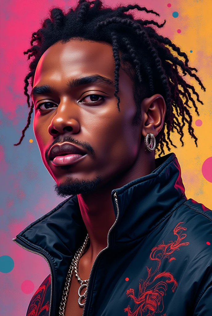 Character: Black Rapper, Teen, Skinny, Man Rapping To Crowd, Shirtless, Hair, Braid