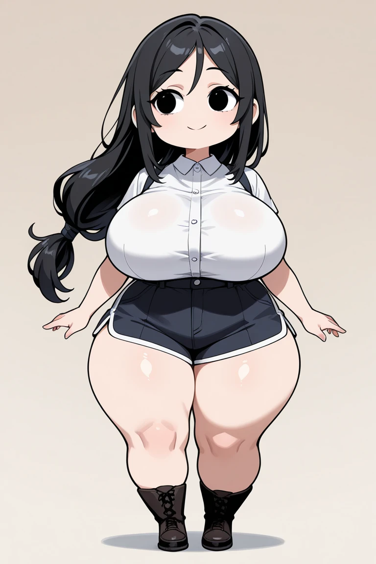 One Girl、Precise five fingers、Two Legs、Long Hair、{Knee-high socks}、(Wide Hips)、 (((plump and thick thighs)))、((Big Ass))、(Big Breasts) ,((Full body illustration))
