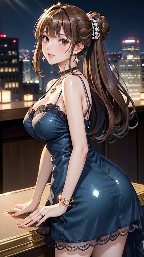 TOP quality,8K, (realistic:1.2),(1girl:1.2), 18yo, (smile, laugh, happy:1.2),(micro one piece),(off shoulders:1.5), (shiny skin:1.3),(huge breasts)