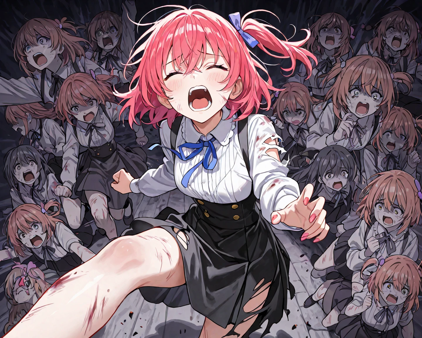Physical abuse、Lots of bruises、Girl、Girl、Short、Younger、Lower school year、Baby Face、flat chest、Watery eye、Marks of being beaten、Violence、Scared、At elementary schools, parks, homes, etc.、Bandage、Clothes that expose a lot of skin、No dialogue、Dynamic Angle、masterpiece、best quality、ultra-detail、teacher、Boys、Yankee、bad