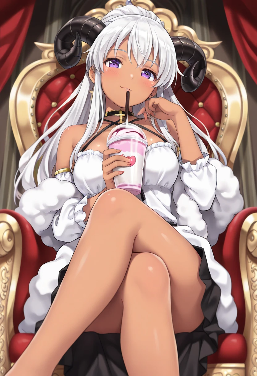 8K, High resolution, Ultra-detailed, (masterpiece:1.4), highest quality , Sakamata Chloe,(((hetero))),Asymmetrical Hair , Silver Hair , (Long Straight Hair),double-parted bangs , Grey Hair , Put your hands on your hips , Indoors , leaning forward , Long Hair , Watching the audience , large breasts, Shoulder cut-outs , Are standing , Striped Hair , Sticking out tongue ,kneeling,open mouth, Fellatio ,Paizuri, breasts blowjob,Blowjob,Penis on Face, 1boy, veiny penis , evil smile,nude,naked,nsfw,