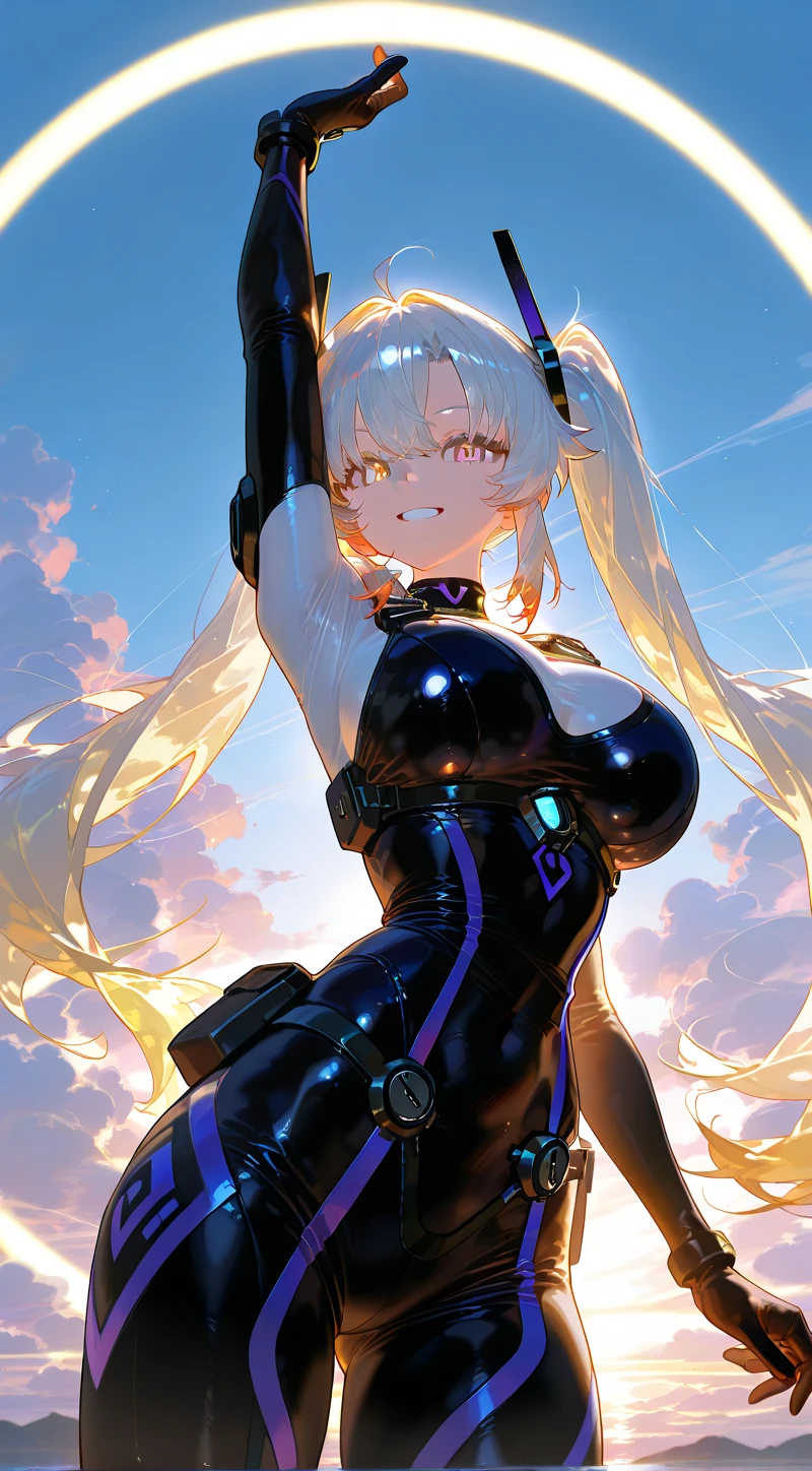 absurd res, high res, (masterpiece:1.4), ultra-detailed, 1girl, from above, space, floating