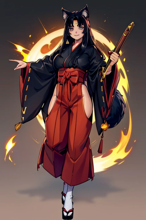 full body, Standing, Princess Zelda as Shinobi, costume all black with gold stripes, she has large breasts, (short black hair), ((wearing Oni mask on her face)), cut scar over right eye, (green eyes), a katana attached to her waist, blood all over her clothes, In a macabre ancient temple with a very heavy rain with a full moon in the sky, Anime, masterpiece, 16k, award winning, best quality, high details, UHD, masterpiece, anatomically correct