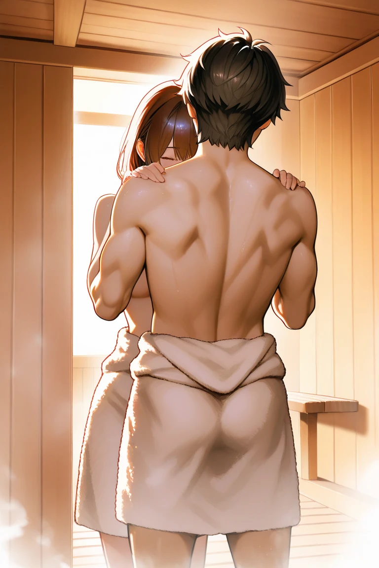Kyouka Tachibana - Tachibana-san-chi no Dansei Jijou Matome Ban - PonyXL 1milf, mature female, mothely, seductive fat body, brown hair, (Hair bun:1.2), masterpiece, best quality,sex,hetero, 1girl, 1boy, penis, suspended congress,standing, vaginal,ass, hands under legs,ass focus, nude, Kissing, Detailed female body