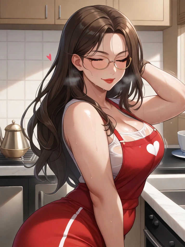 Hot mom,独奏,(:1.3),thick thight,upper legs,Wide buttock,dent in the skin,Double tail,curlies,ssmile,cheerfulness,(Red latex apron:1.2),cparted lips,plumw,,Obscenity,exposed midriff,protruding areolas,gigantic cleavage breasts,4K,realistic humid skin,Armpits,Large curved hips,a variety of poses,Stick out a very long tongue,Fleshy figure,with perfect legs,Hypertrophic,protruding areolas,,Bronzed skin,detailed lips,bubble butt,Dewy,mouth drool,Lick,Place your fingers between your legs,Hungry and thirsty housewives,erected,Wrinkles,Clean the room,Eyes look at the lens,A shy look,Blushing aunt,Two braids,Smooth skin,Very meticulous clothes,Intriguing set,extremly high detail,A detailed face,pubes,omao