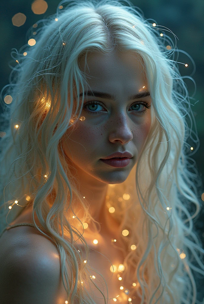 a vibrant inner world, translucent ethereal being, glowing aura, serene expression, flowing hair, intricate details, soft ambient lighting, dreamlike atmosphere, digital art, highly detailed, 8k, photorealistic, dramatic colors, vivid, striking, masterpiece