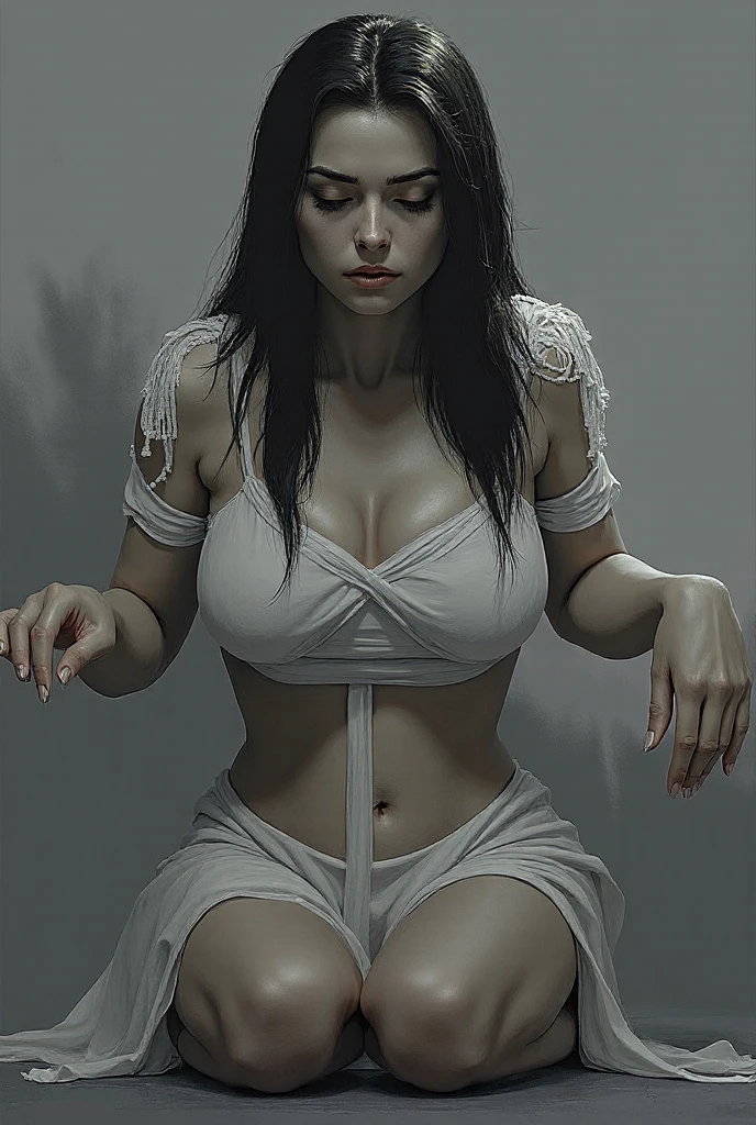 At the heart of darkeness sits the art of killing. It is hideous and malevolent, no light you will find here.What you are coming to pray here, if here there is no faith? Who you want to beg, if no mercy is known here?.((fractal)), (( figure of a beautiful woman who sits in the lotus asana)),((deep wiew)),photographic,ultra high resolution,hyperdetailed, masterpiece, 3d modelling, abstract a art, digital art.