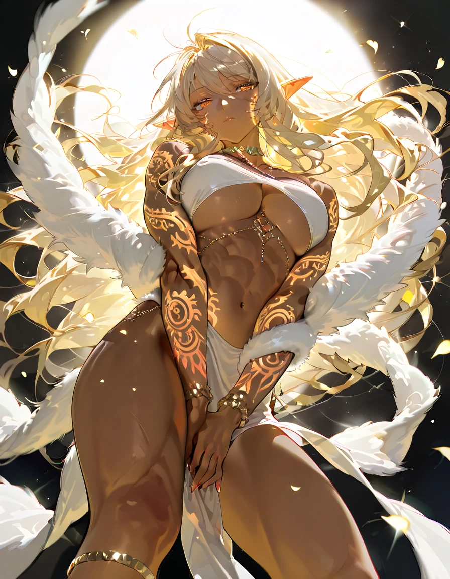((masterpiece,High resolution,8K quality,Highest quality)),(masterpiece:1.2), (Highest quality:1.2),Diffuse reflection of light((gold)),whole body,Completely naked,Huge breasts,nude,Jewelry Body,(nude), (Pussy), (Anal), ((extremely hairy Pussy)),Nipples,smile,Diamond Earrings,Intricate details,Lens flare,Glow worms,crystallization,Supreme detail,Spread your legs,３Heavy halo