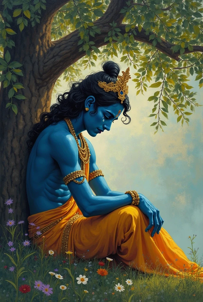 Painting depicting a person, kneeling on the ground with a pink ball, beautiful image, an exhausted deity, Hindu aesthetics, Vishnu, From the Ramayana, beautiful image, Ever Created, Author: Jitish Called, kneeling by the shiny floor, Hindu art, Indian art, beautiful image, Shiva, Hindu god, Author: T. K. Padmini, reflection