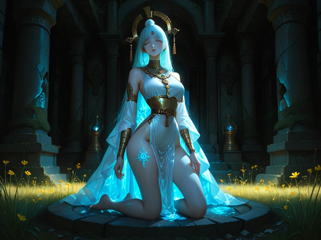 Statue of Arafield, The central figure, grand temple, There is a huge statue of the goddess in the middle, squatt, leg wide open,Erotic action,a perfect face, Delicate facial features, Huge breasts: 1.5, Dome of Light, Goddess of appearance. Extreme detail, Unreal Engine rendering + A goddess, Baroque steam wave sculpture, Amazing fantasy 3D rendering, extremely detailed goddess shot, Art germ Julie Bell beeps, 3 d goddess minerva, 3 d goddess portrait, Representative Works, gothic fantasy art