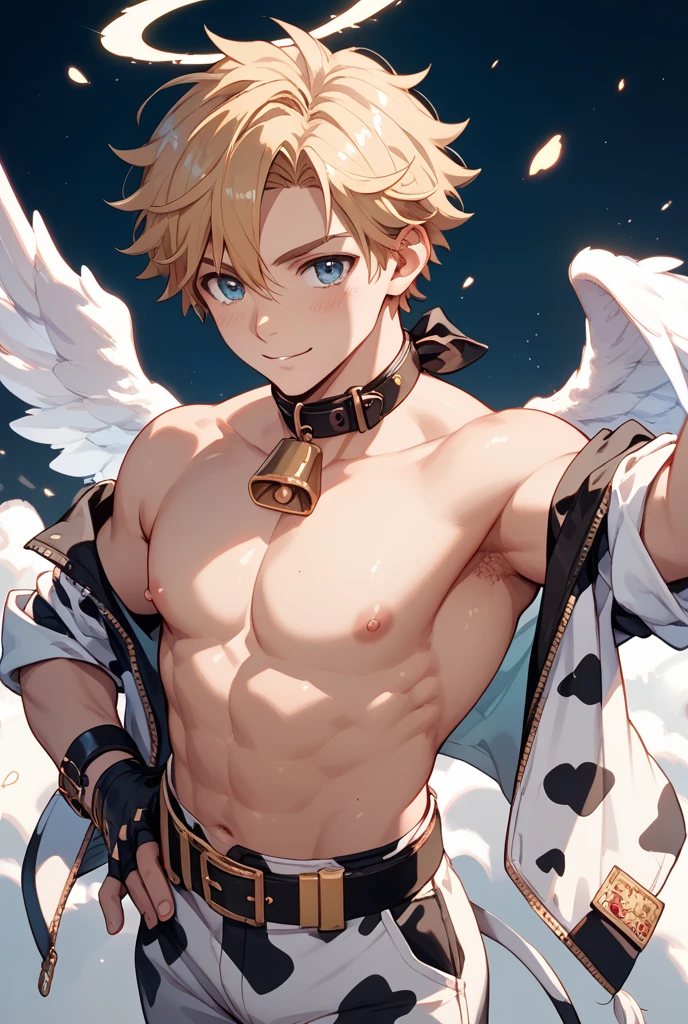 Highest quality、Sexy golden retriever beast baby、Shota、maleの子、 Skimpy micro underwear、male、Sweat、Embarrassing、Gay、Nightclub、cute、Knee-high socks、frilled choker、Obscene language、Showing tongue、Fascinating、紐パンティを着たmale、Magazine cover style illustration、bow tie、Highly revealing idol costumes、underwear showcase、White mucus all over the body、Garter belt with ribbon、White angel wings、Cowgirl