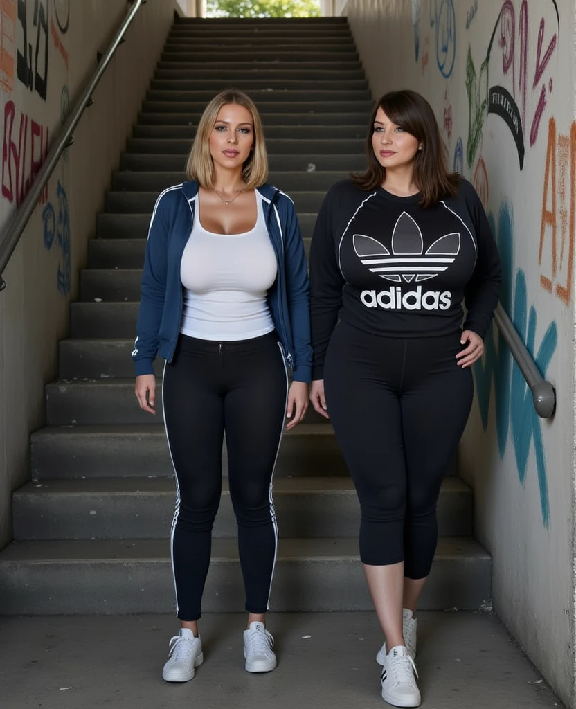 araffe woman, short curvy hair, hair behind ear, curvious body, voluptuous body, hour glass, light in complexion, curvious body, thick body, , fully clothed wearing expensive clothes, clothes fully covering body, curvious voluptuous body,  voluptuous body, thick body, big breasts, wearing tshirt and nike  sneakers 