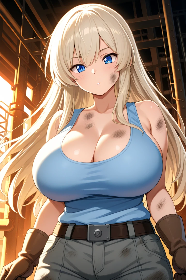 (((highest quality、8k、masterpiece:1.5)))、(Yellow Hair、Twin tails、Big Breasts、Underboob、Sheer white tank top、Green Cargo Pants、16 years old))、((Perfect Anatomy))、whole body、Facing forward、looking at the camera、Night view of the future、cyber punk、neon、Angry face、Standing with arms crossed