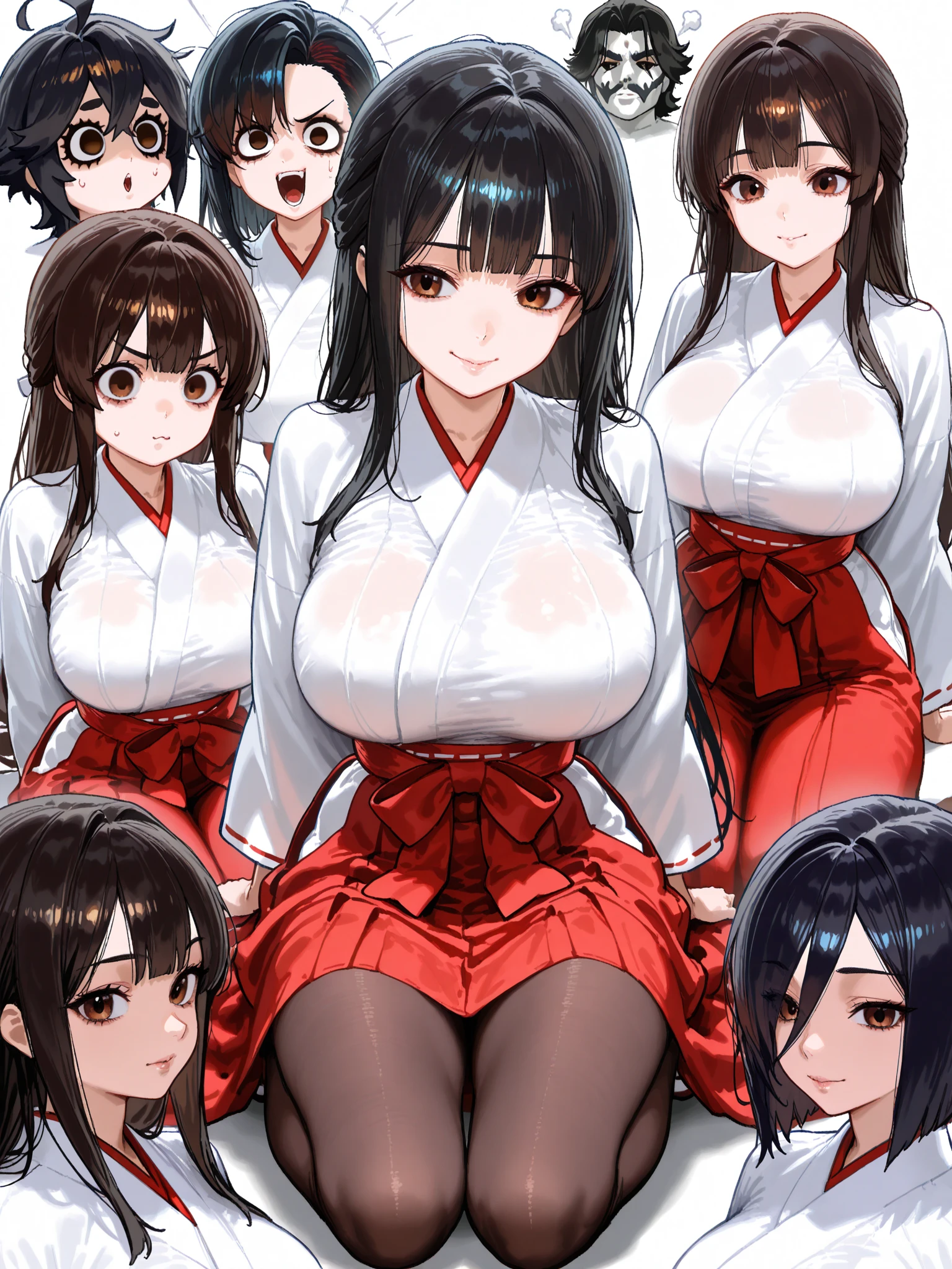 masterpiece、High resolution、detailed、distinct、A group of idols being attacked by a man in a dressing room、Huge areola、