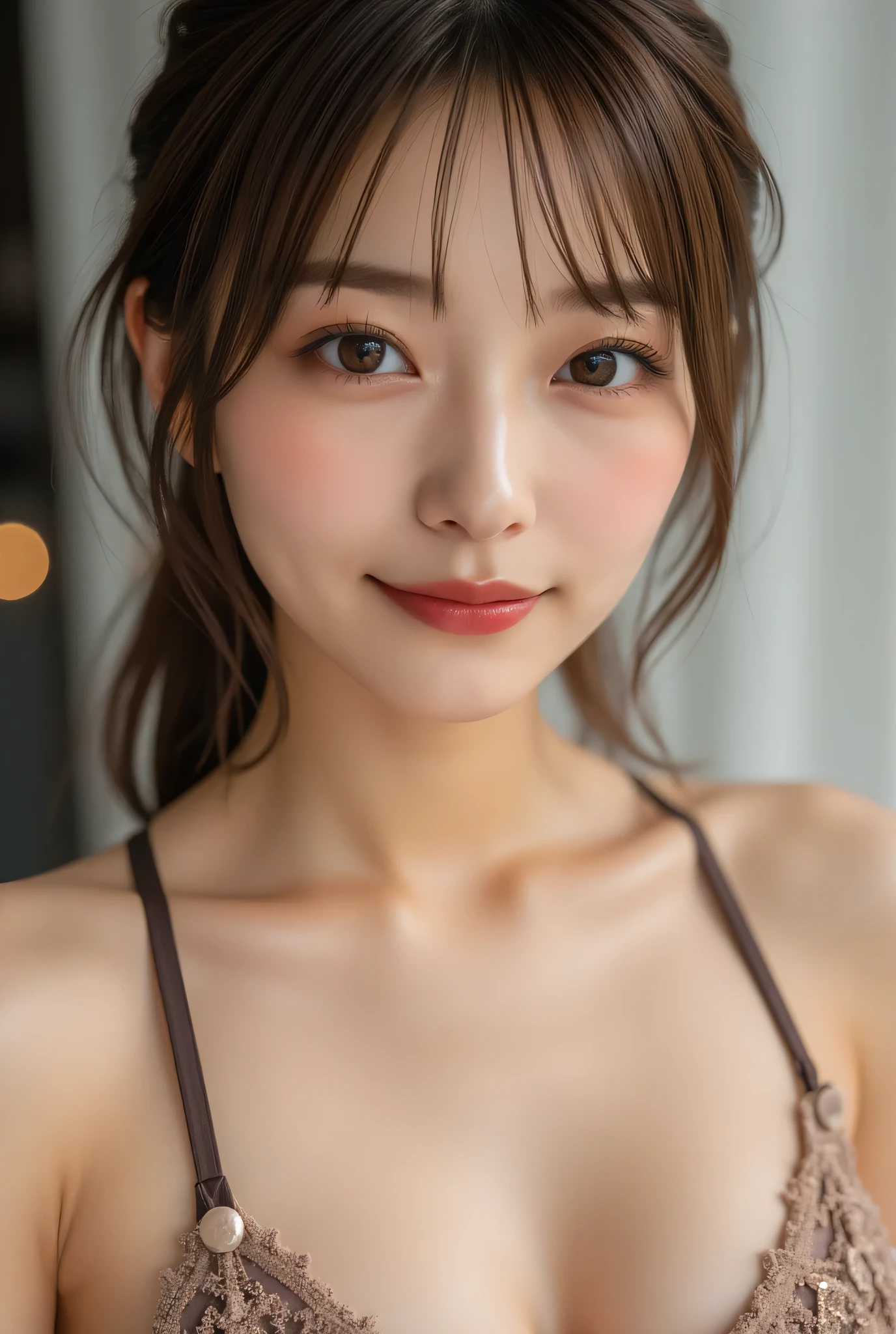(masterpiece:1.3), high quality, 8K, high reality, ultra detailed, realistic,
BREAK,
beautiful detailed face, pale skin, realistic glistening skin, correct anatomy, (well-aligned teeth:1.1), Detailed eyes, symmetric eyes, Light Brown eyes, Double eyelids, perfect and glamorous body, Highly detailed face and skin texture,
BREAK,
(Cute Japanese woman),(A classy and Cute woman:1.5), 25yo, (wearing sexy bikini, very thin bikini:1.37), (beautiful and classy smile:1.44), Detailed eyes, symmetric eyes, Light Brown eyes, Double eyelids, Thin eyebrows, (Glossy lips:1.4),
BREAK,
Looking at camera, From the waist up,