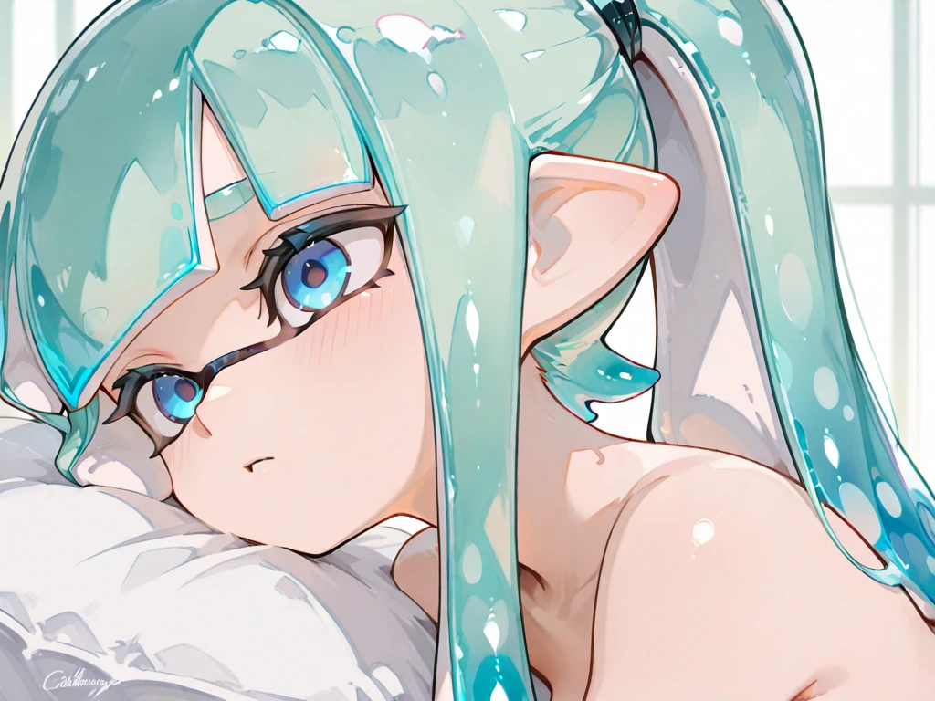 best quality,best resolution,(fluffy anthro furry :1.3),(young :1.6),hair cat girl,blue long hair,messy hair,white fur,small breasts,fluffy neck fur,pubic fur,fluffy pussy hair,naked,skin armpits,human skin armpits,shiny armpits,shaved armpits,ultra detailed sexy armpits skin,soak armpits,very soak armpits,armpits steam,glistering armpits skin,lying in water,flowers surrounded,beautiful light,light and shadow,looking at viewer,full face blush,shy face,smile,open mouth,very red face,upper body only,high angle,beautiful pussy,glasses,raise up leg