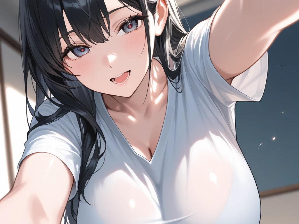 Ultra-high resolution, 1 Girl, 18-year-old, (Idols:1.4), (Sakura Hagiwara :1.4), (Beautiful detailed face:1), 1 Girl:1, 18-year-old, Cinematic Light, ,Mood lighting, (((Perfect Anatomy:1.10))), (Finely detailed face:1.2), (Representative works:1.5), (Best Quality:1.2), Looking at the Viewer, Lipstick, V-shaped eyebrows, V Line Jaw, ((Prevents clothing from biting into the skin)), Sexually suggestive faces, (The background is blurred), Glossy texture, Strong winds:1.3, (((Very long black hair:1.4))), (Perfect Face:1.4), (Beautiful detailed eyes), ((Blue Eyes:1)), ((Shiny skin:1.2)), (Extremely smooth expressed skin), ((Sweaty skin:1.3)), White Skin, Slender, Narrow nose, (Narrow waist:1), (Almond Eyes:1), Sharp Eyes, (A nervous smile:1.2), (Large bust:1), There is cleavage in the chest, Bangs,Head tilt, Light makeup, Small Ass, ((Pro Wrestling Match Venues:1.3)), ((Inside the professional wrestling ring:1.3)), ((Sexy Sparkly Wrestling Costumes:1.3)), (Sexy snow white wrestling costume:1.3), (( A complex design of pure white wrestling costume with red lines:1.3)), (Patent leather long wrestling boots), Thimble Skin Gloves,