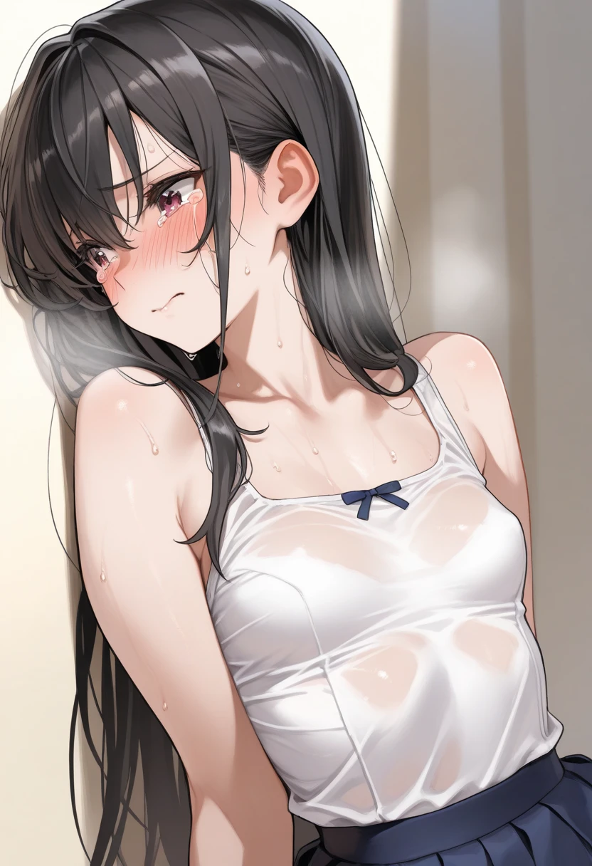 ((Highest quality)), ((masterpiece)), (detailed),Perfect Face,Strong light from the front,With front light,Two naked middle school sisters are getting naked in the school club room to take a shower and showing the camera a close-up of their naked crotches,