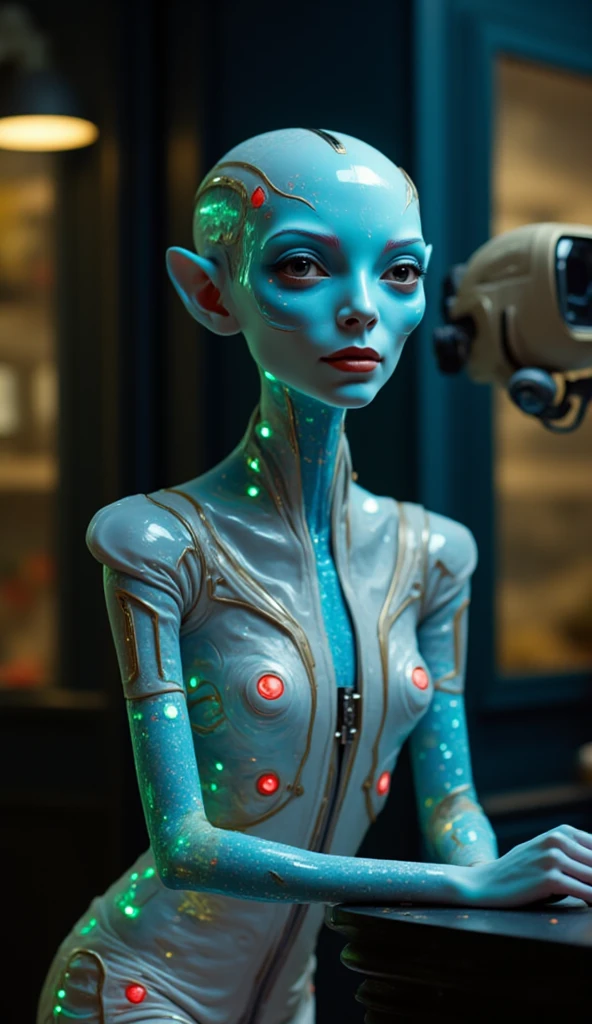 there is a glass statue of a woman holding a baseball bat, mulher de vidro transparente, statue feito de vidro, person feito de vidro, body feito de vidro, feito de vidro, face de vidro, realistic Escultura de vidro, 'a human head feito de vidro, pele de vidro, feito de vidro, Escultura de vidro, female made of ice, lindo trabalho em vidro, figura de vidro soprado foco no rosto, fundo desfocado
