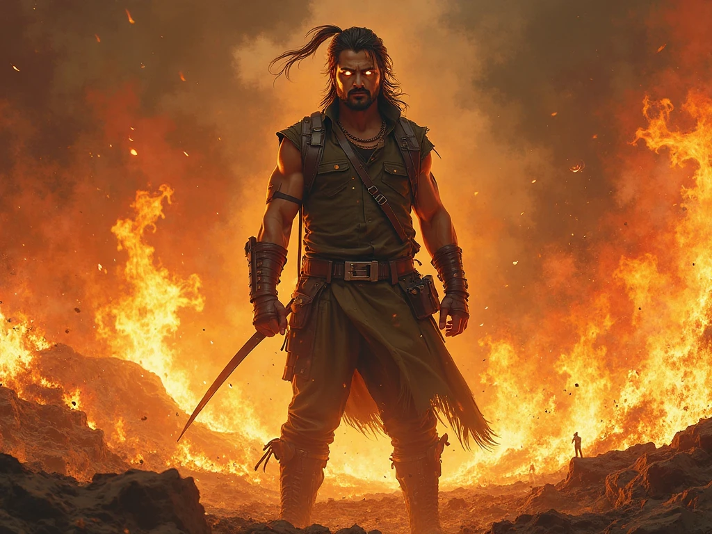 wooden sword and fire and anger 





