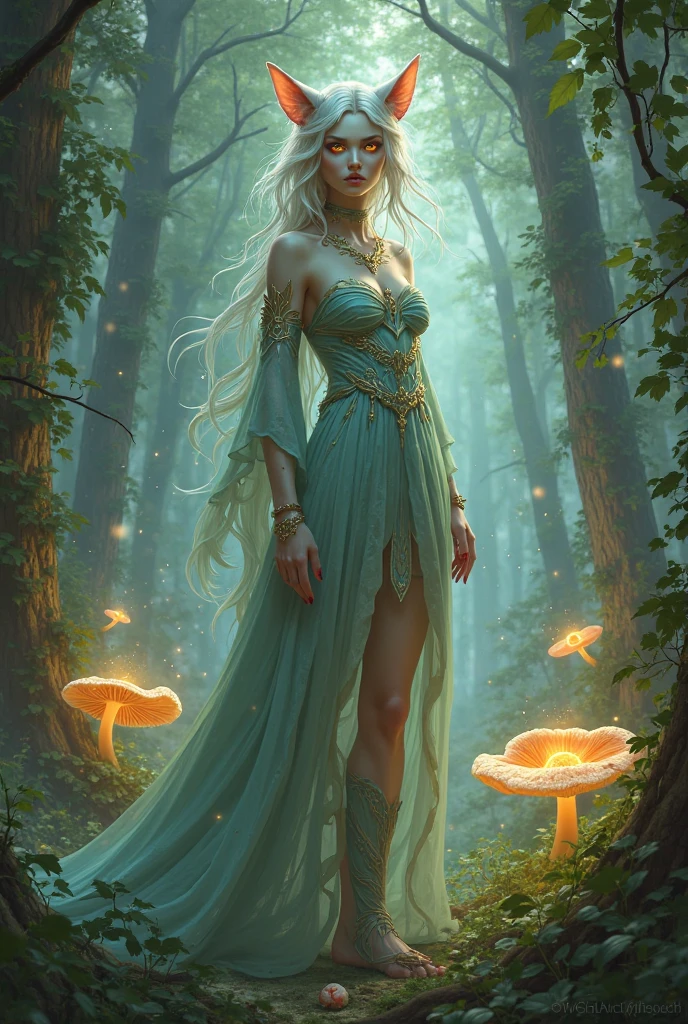 best quality,8k,HD,masterpiece,Ultra Detailed,lifelike,flash,Enchanted Forest,magical atmosphere,Amazing scenery,Colorful,Glowing fairy,queen of the forest,Charming witches,Carefully cast,French formation,Cute fawn,glow,Fluorescence,wand casting,Bottle filled with glow liquid,Ethereal atmosphere