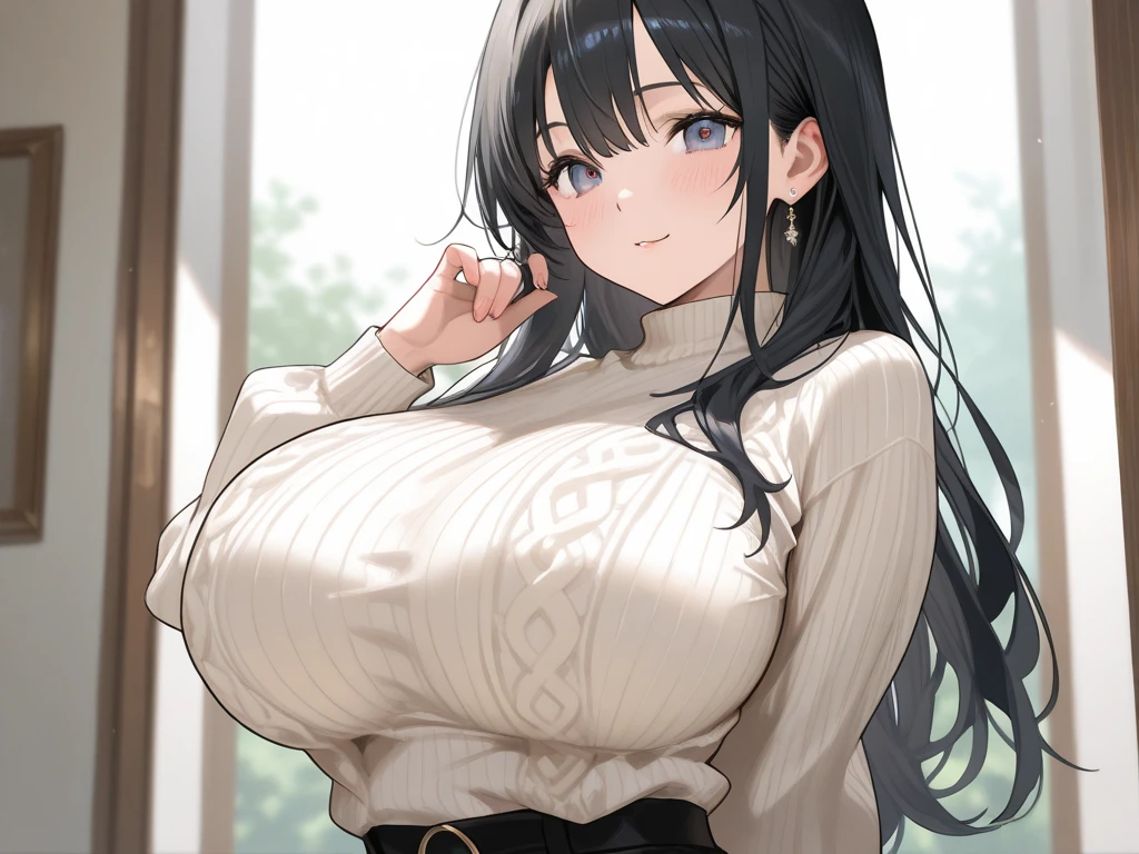 score_9, score_8_up, score_7_up, backlighting, white background,
BREAK
source_anime,
BREAK
(1girl, solo, solo focus), noir,
huge breasts, wide hips, narrow waist, thick thighs, very long hair, tan, blush, shy, light smile, rabbit ears,
sweater, skirt, thighhighs,