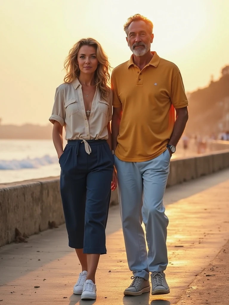 A couple walking without worries, birdwatching, uma brisa leve nos seus cabelos,seu caminho tem pedras,brazi, animais diversos,esta um dia lindo de sol,escutando sua musica mp3,ao seu lado sua esposa,lindissima,muito bem vestida ,With elegance, The two walk quietly because they know that their lives are in order,in his wife's hand a grape ice cream ,is melting because of the pleasant temperature, ela sorri muito feliz, The road where this is golden brick feta, The sun is reflecting on them