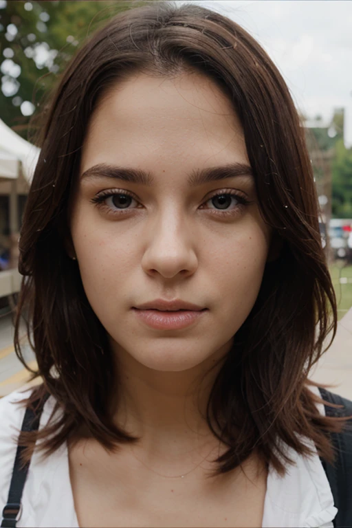24 French girls, brut, analog, Nikon Z 85mm, photographie glamour primée,((best quality)), ((head of'artwork)), ((realistic)), tennis skirt, gym top, piercing eyes, ((mince)), ((maigre)), regarder droit, flirt with the camera, hold a tennis ball, ((brown hair in clusters)), on an outdoor tennis court, light of the'Afternoon,
