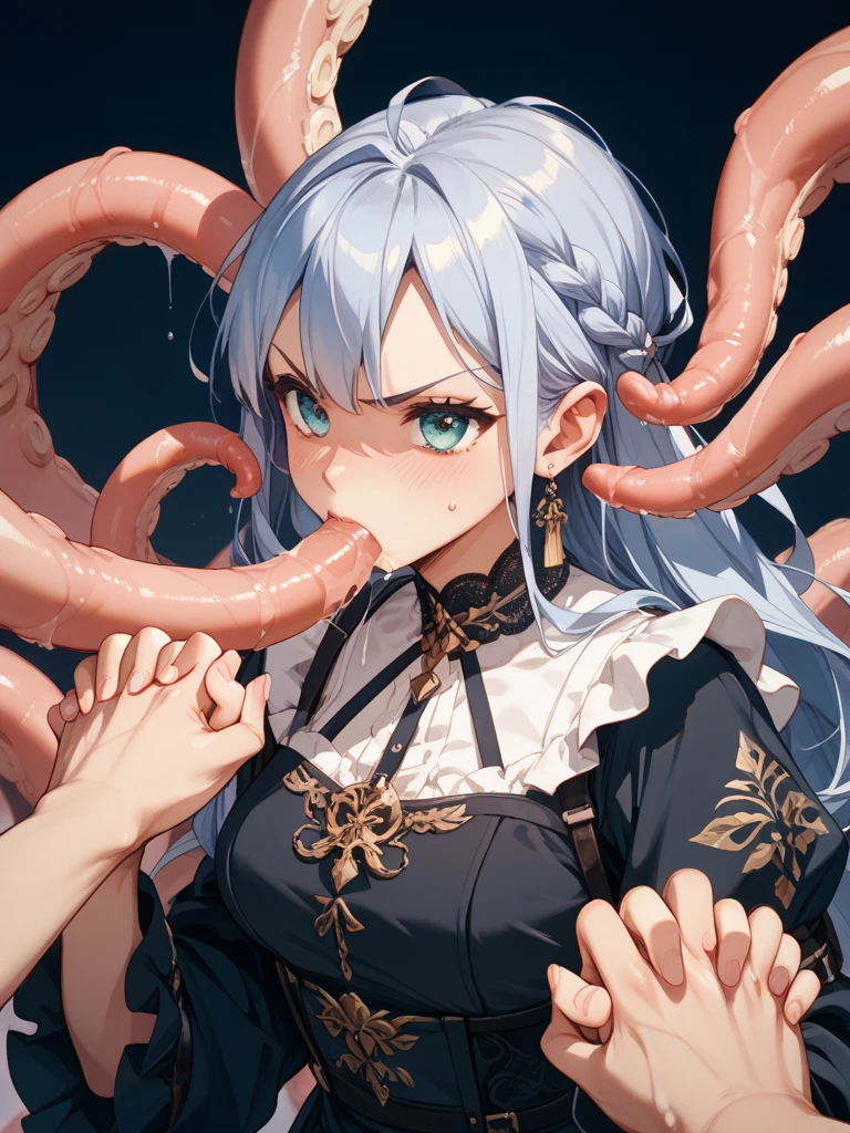Kyouka (Princess Connect!), purple hair, hair ribbon, super long two side up hair, brown eyes, wide sleeves, yellow ribbon, frills, waist ribbon, solo, 8 years old, nsfw, 1girl, hetero, {{{{{motion lines}}}}}, clothed sex, orgasm, look at the girl, orgasm face, anguish, saliva trail, pussy juice, drooling, trembling, {{vagina penis}}, intricate, (very detailed), flow line), Open mouth, flat chest, NSFW, {{{after losing the battle}}}, {{{tired after the battle}}}, grabbed by tentacles, cum in pussy, squirting, sweaty skin, attacked by tentacles, (gangbang:1.2), {{{rape}}}, (sex:1.2), daze, clothed sex, orgasm trembling, nsfw, {{{{Dripping}}}}, {{trembling movement line with sexual climax}}, orgasm face, cry out, close your eyes, Cowgirl SEX, small nipples, excited look, Veil skirt for belly dancing, Tentacles wrapping around human body, girl wrapped in tentacles, Tentacles binding person, insert tentacle into mouth, turn one's body sideways, illustration, masterpiece, anatomically correct