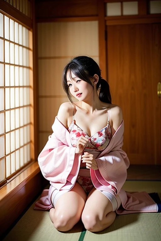 ((masterpiece)), ((highest quality)), (super detailed), ((very detailed)), 4K, (8K), highest quality, (NSFW), (beautiful)3, genuineistic, genuine, Japanese style room, pretty girl, nude, beautiful light brown hair, beautiful brown eyes, ((beautiful eyes)), logic, nice, crawl on all fours, japanese girl, cum in pussy, chest squeeze, look away, Get on your knees