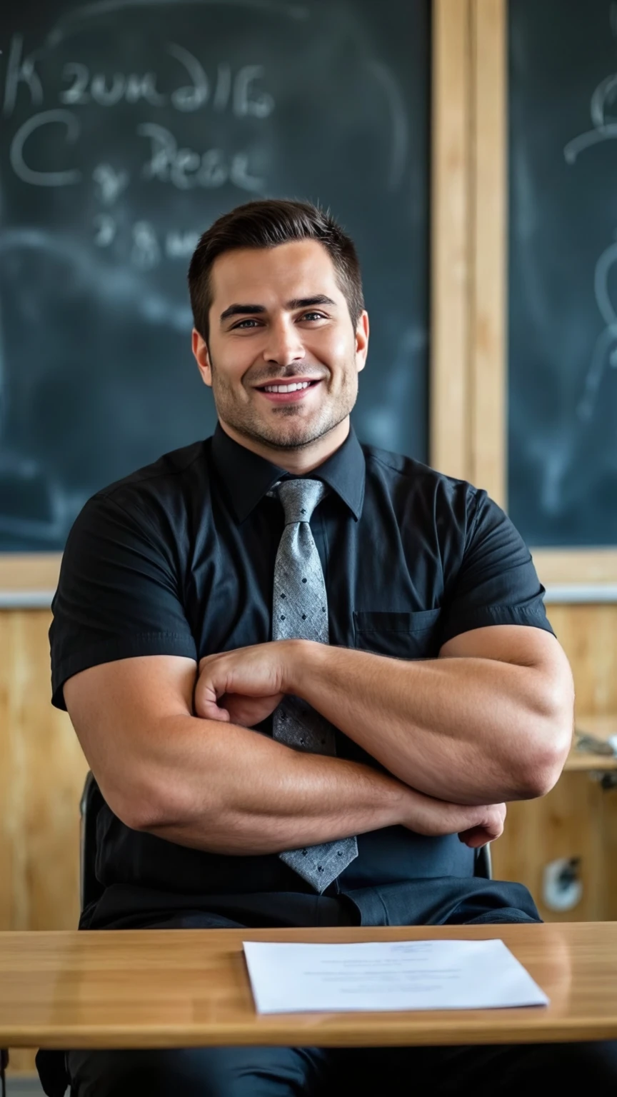 score_9, score_8_up, score_7_up, realistic picture ,handsome men , shirtless, teacher, massive cock