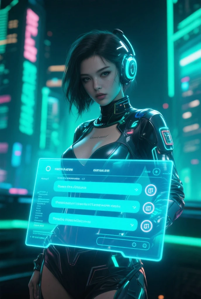 masterpiece, best quality, high resolution, 8k, (Portrait Photos:1.5), (R Original Photo), real picture, Digital Photography, (A fusion of cyberpunk and fantasy), 20 year old girl, solo, (((black sunglasses, headphone))), Feel free to hairstyle, Purple Eyes, By Bangs, (large breasts, cleavage, Accessories, Elegant and charming, Combination of cyberpunk and fantasy style clothing, Hollow carving design, Photo poses, Realistic style, (((((((pistol shooting pose))))))), oc render reflection texture, sentry, (((((Cyberpunk style future city, giant (Easter Island Moai) shape buildings))))), night, Bustling streets, (((((half-body (thigh level) medium shot))))).