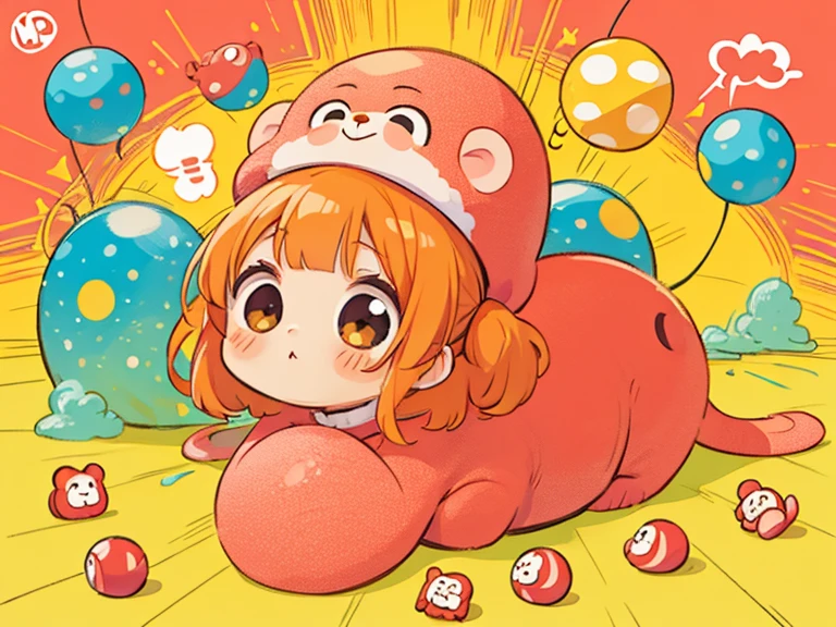 1girl, lammy, furry, red hair, short hair, horns, red shirt, dark purple eyes, tanned, string panties, happy, midriff, running scared late.at night monster, cameltoe, erect nipples through t-shirt,