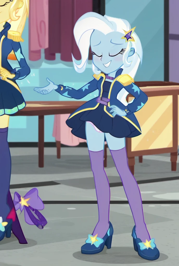 explicit, score_9, solo, equestria_girls, cute, sweet, wink, one_closed_eye, strip club, male_pov, stripper, stripper pole, kissing, cartoon, blushing, trixie_lulamoon, skirt_lift, black_panties, black_bra unbuttoned_shirt, trixie_lulamoon_sticking_out_ass, male_pov, looking_at_you, solo, cartoon, offscreen_male_character, bedroom_eyes, show accurate, vector, male_pov_with_bulge