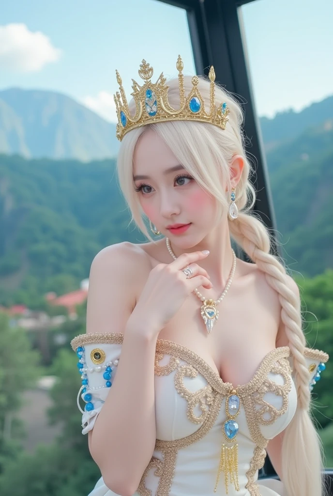 super fine illustration, an extremely cute and beautiful girl, underwear,highly detailed beautiful face and eyes, look at viewer, cowboy shot, beautiful long hair, solo, dynamic angle, beautiful detailed ice dress with frill, ice castle in background, blue tone