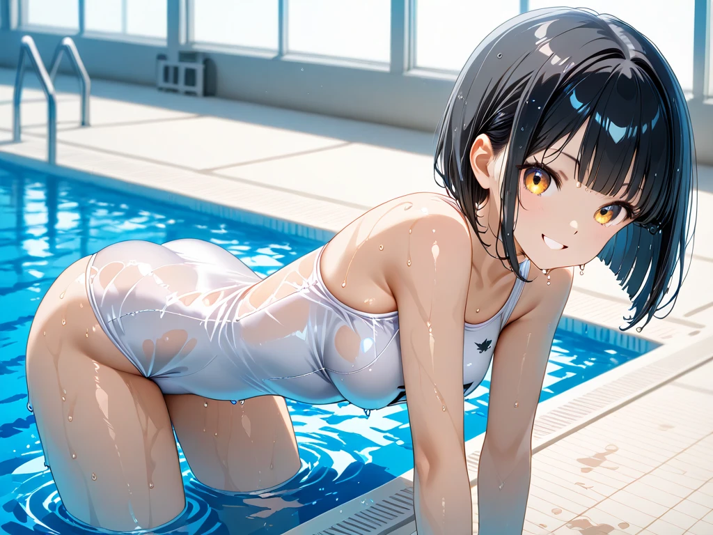 public pool、Completely naked、Slender、sex
