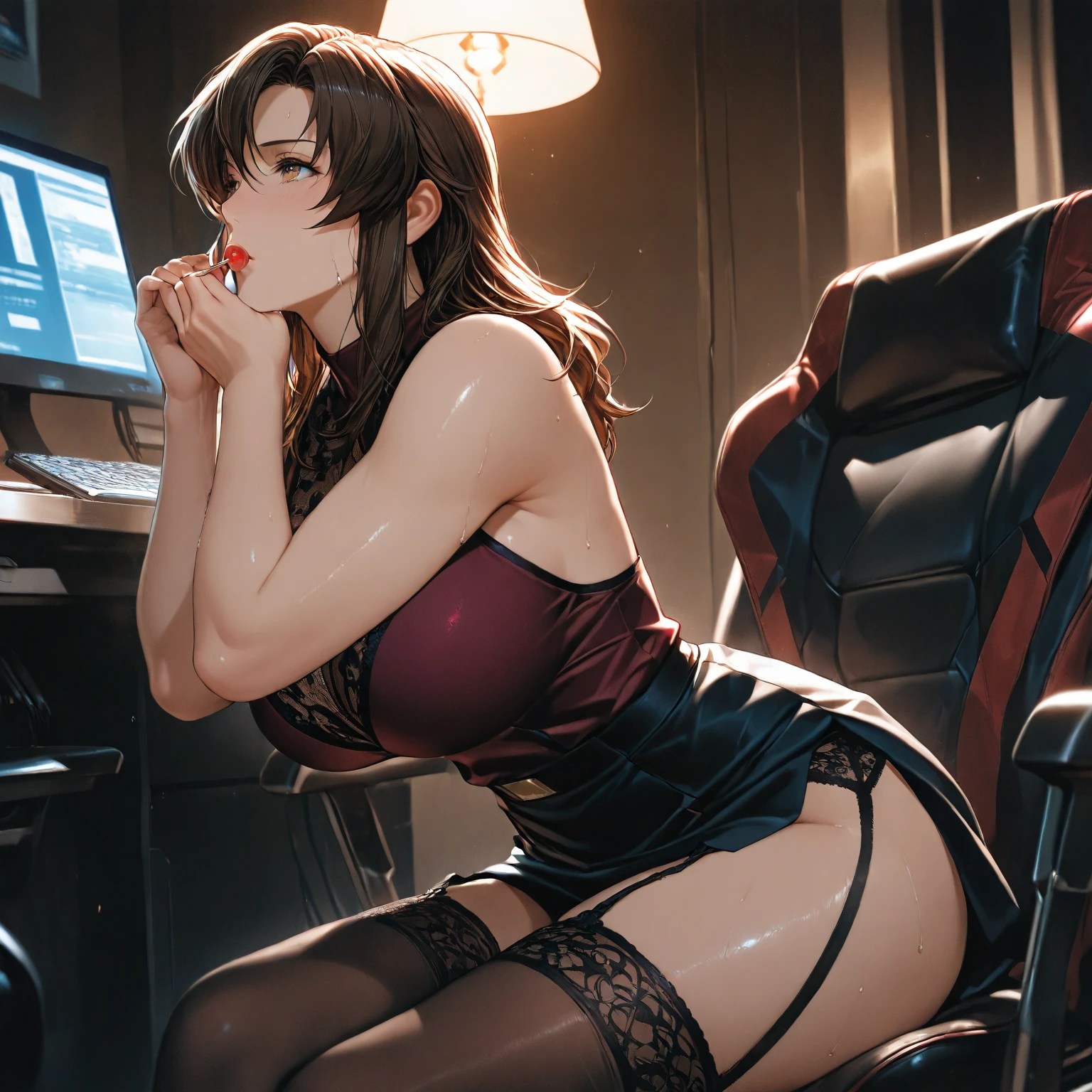 Tifa Lockhart He ejaculates a lot with his huge penis Sitting on the operating table