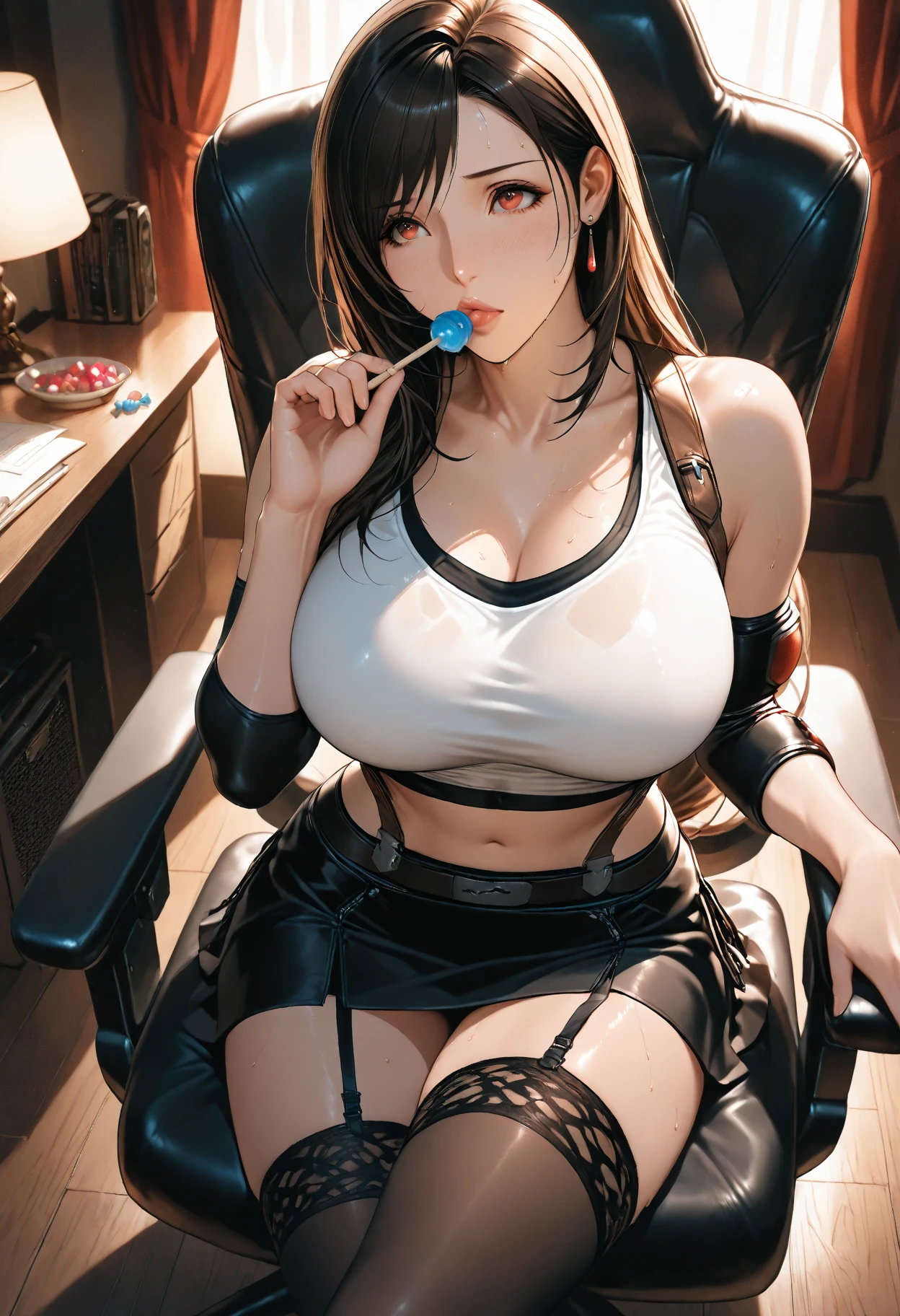 Sexy brown skin Azur Lane waifu, mega large breasts, curvy and super thick, six pack abs, strapped down in a torture chair, torture machine, chains, trapped, in a basement, held hostage, torture, electric chair, sad and crying, scared, peeing on herself, kidnapped, tight black micro bikini exposing her breasts, camel toe, diamond jewelry, Harajuku girl makeup, sexy breast indentation, aroused, sfw, one girl, solo, perfect body, perfect face, perfect hands, perfect fingers, perfect lips, perfect eyes, perfect background, perfect vibe, professional quality, 8k, perfect photography, highest resolution, 8k, ray tracing, perfect volumetric lighting, hight quality octane render, high quality vector, ultra detailed, SAW movie scene, torture room, clear skin, minimalist background, perfect skin, no abberations