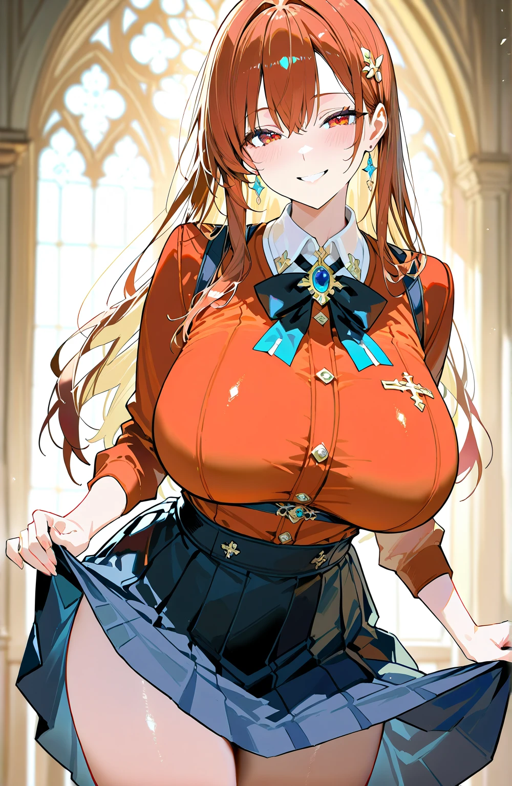 A woman with big ,Young princess,victorian style,full of,((ultrashort))skirt,no_panties,