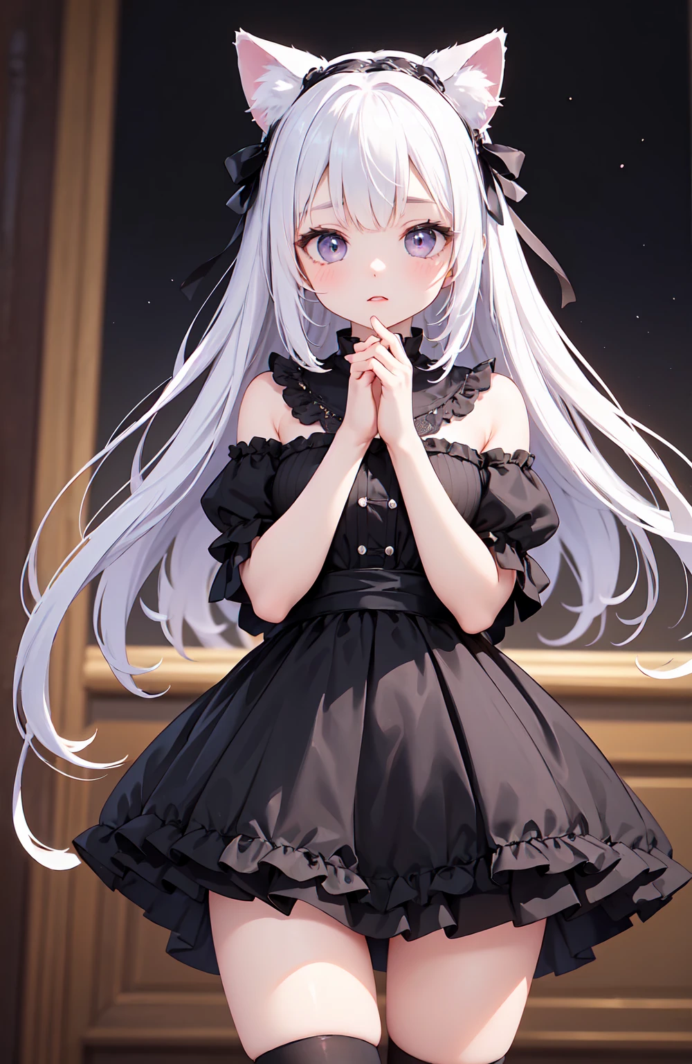 ゴスロリ系femaleの子。Evangelion Asuka。3D Gothic ta、female、A cool sheer dress for summer。cute。Beautiful。Cool。Long curled eyelashes。nail。Hairstyle: Long straight curly hair。Clear double eyelids、Drooping eyes。Clear eye color grey。