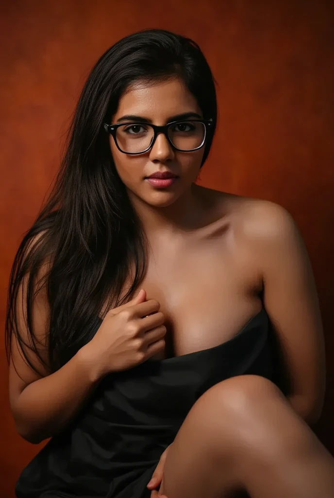 (editorial photograph of an Indian actress nia sharma, energetic, 21 y.o. female), (wearing worn out clothes, detailed:1.3), (orange natural big lips, highly detailed face:1.4), (background inside dark, moody, private study, studio lights:1.3), (8k, uhd, dslr, high quality, cinematic lighting, bokeh), (dramatic, award winning photography, incredible masterpiece:1.3) (strong depth of field), dark orange lips, nia sharma Hindi Actress(model)