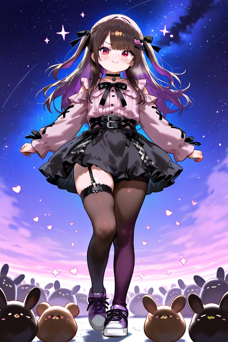 melhor qualidade,obra-prima,Final Resolution,O macio,Extremamente colorido,Colorida,high school student,Vestido longo lolita, Sapatos de meia branca