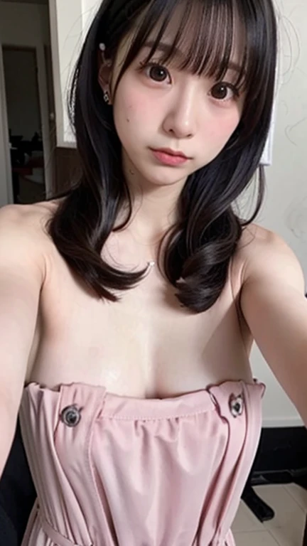 ((Best image quality, 8k, masterpiece:1.3)), One Girl, beautiful woman with slim abs:1.3,Ultra-fine face, Detailed eyes, double eyelid,With a smile。Take a photo with a cute pose,Narrow waist,Super large ,close,Half-body close,((Completely naked)),(((Browsing Caution))),((((Completely naked)))),(((nsfw))),((Black Background:1.1)),((Very short bob hair:1.4)),((multicolored hair colors:1.4)),((Small breasts:1.4)),((Fair skin:1.4)),((((Completely naked))))